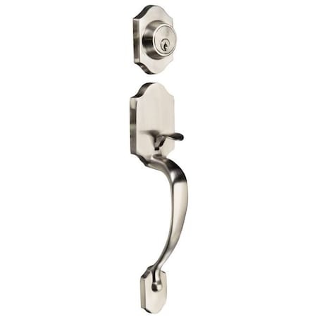 Yale Single Cylinder Myers Park Exterior HNDL Kwikset Key Satin Nickel MPSC15
